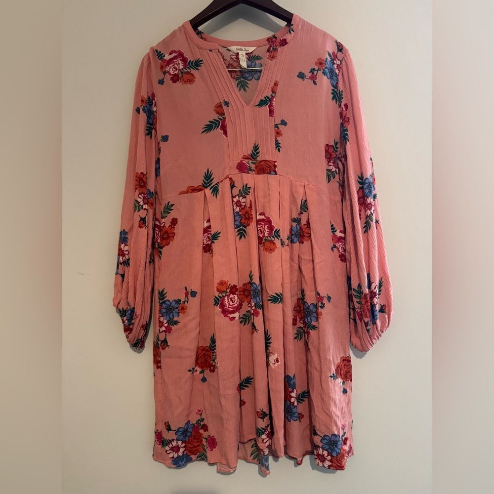 Matilda Jane Let’s Go Out Peach Floral Pleated Dress- small
